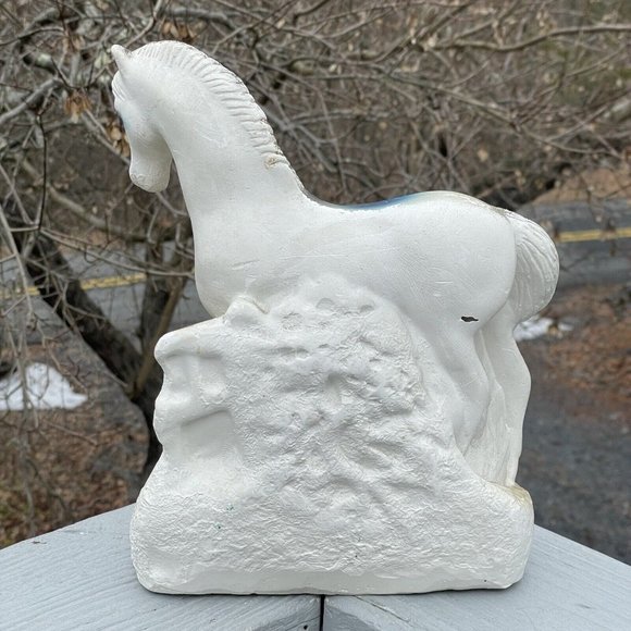 Vintage Early 20th C. Carnival Chalkware Prize Horse Glitter Painted Sculpture - Picture 6 of 16